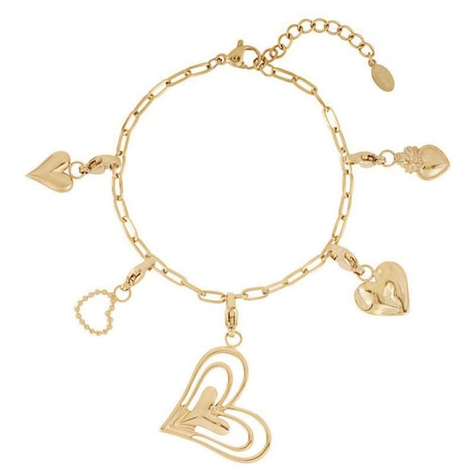 Bedelarmband hartjes Click on