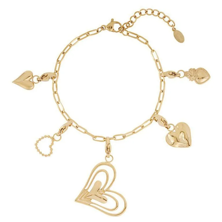 Bedelarmband hartjes Click on