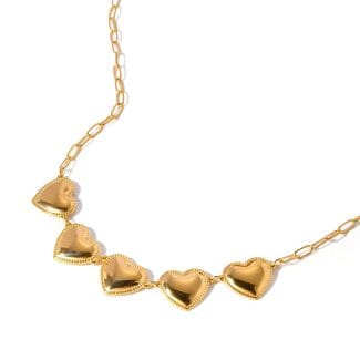 Hartjes Ketting Goud Bedels