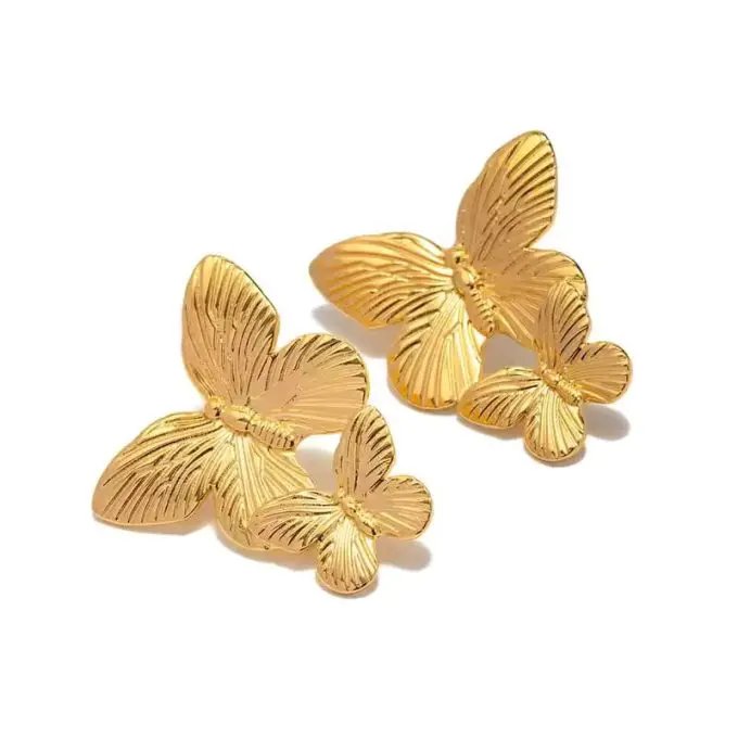 Vlinder oorbellen goud