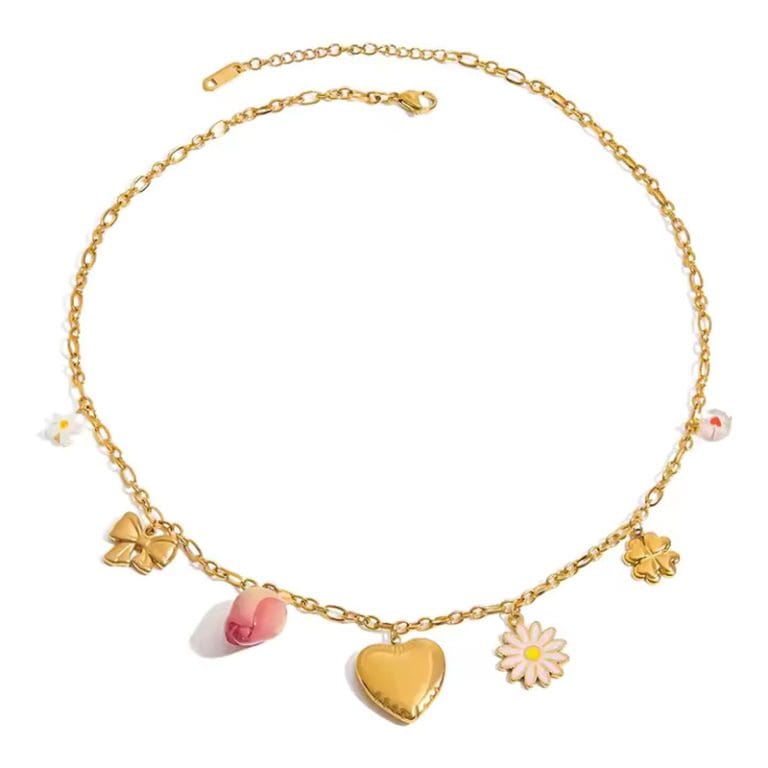 Bedelketting Happy Vibes goud