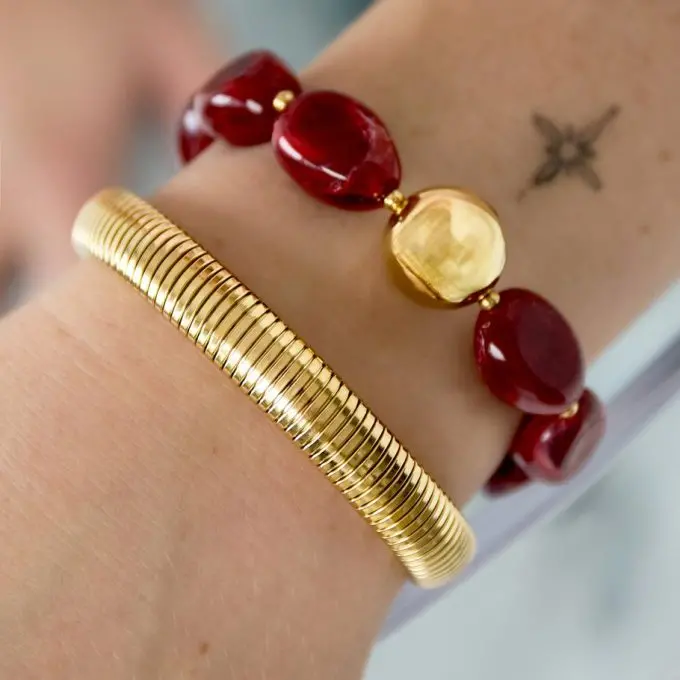 Elastieke Bangle goud