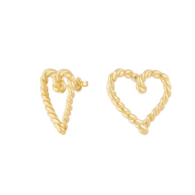 Gedraaide Hartjes Oorbellen