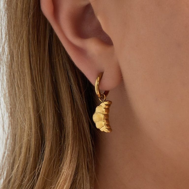 Gouden Oorbellen met Croissant