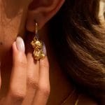 Gouden Oorbellen met Teddybeer