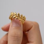 Gouden Ring met olijfblad