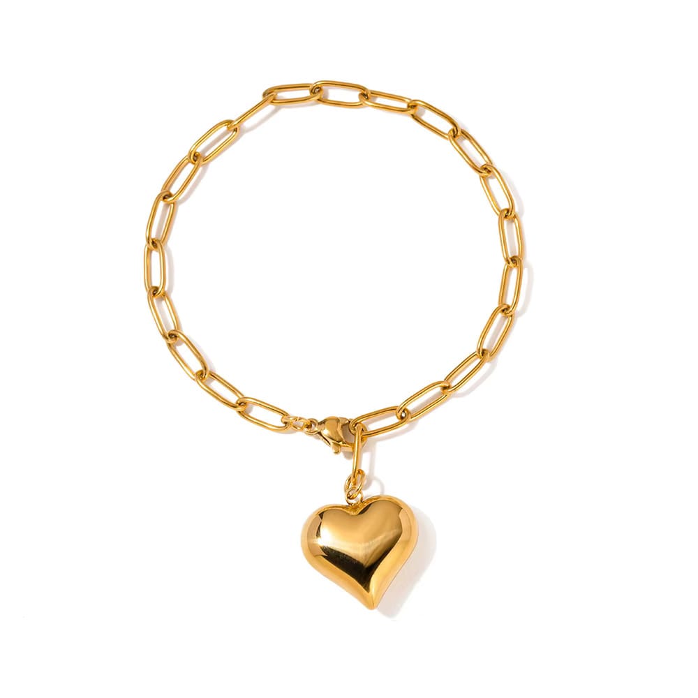 Gouden armband met hartje bold Gouden armband met hartje bold