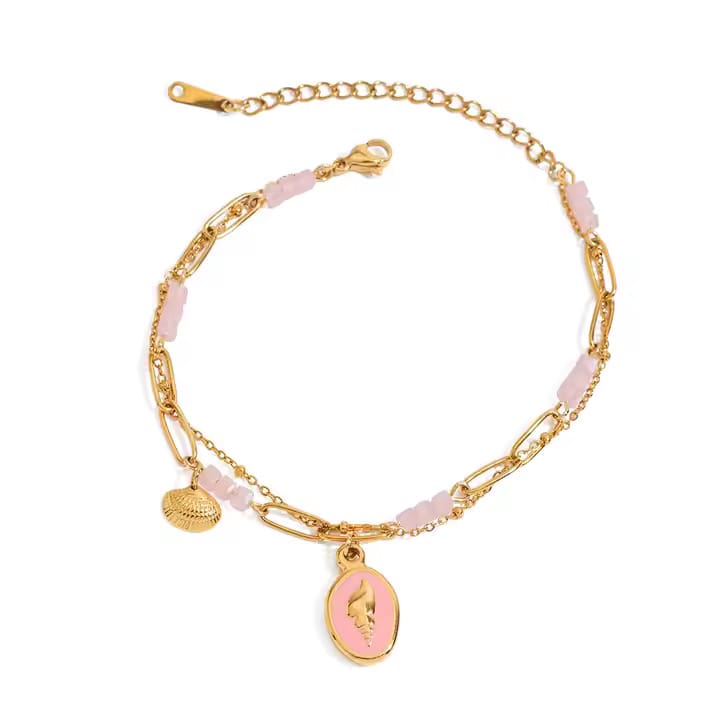Gouden bedelarmband My Pink Summer Gouden bedelarmband My Pink Summer