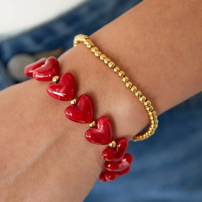 Gouden kralenarmband 4mm