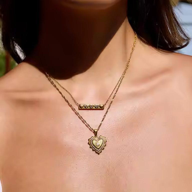 Halsketting Bohemian Hartje Goud