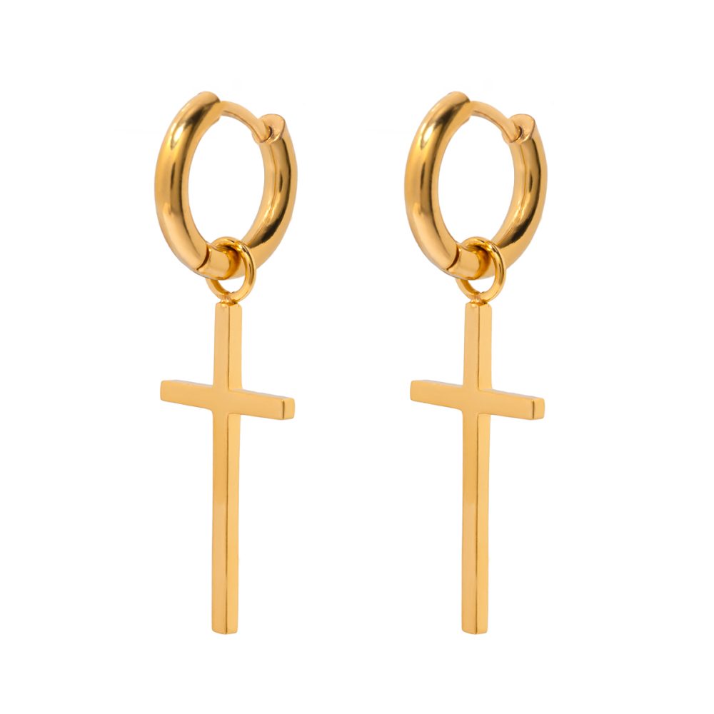 Oorbellen met Kruis Hanger