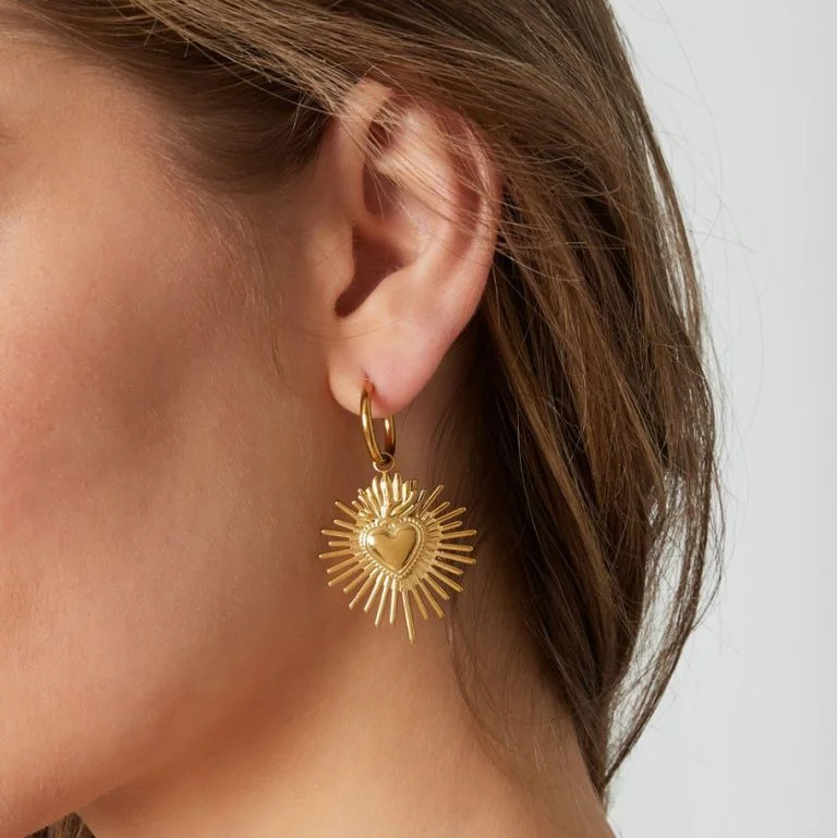 Oorbellen met Milagros hart