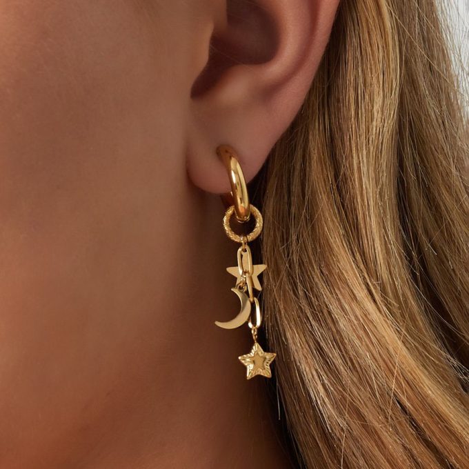 Oorbellen met ster hangers