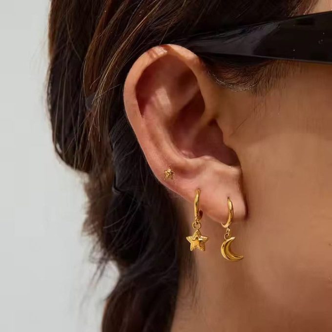 Oorbellen set 3 gaatjes