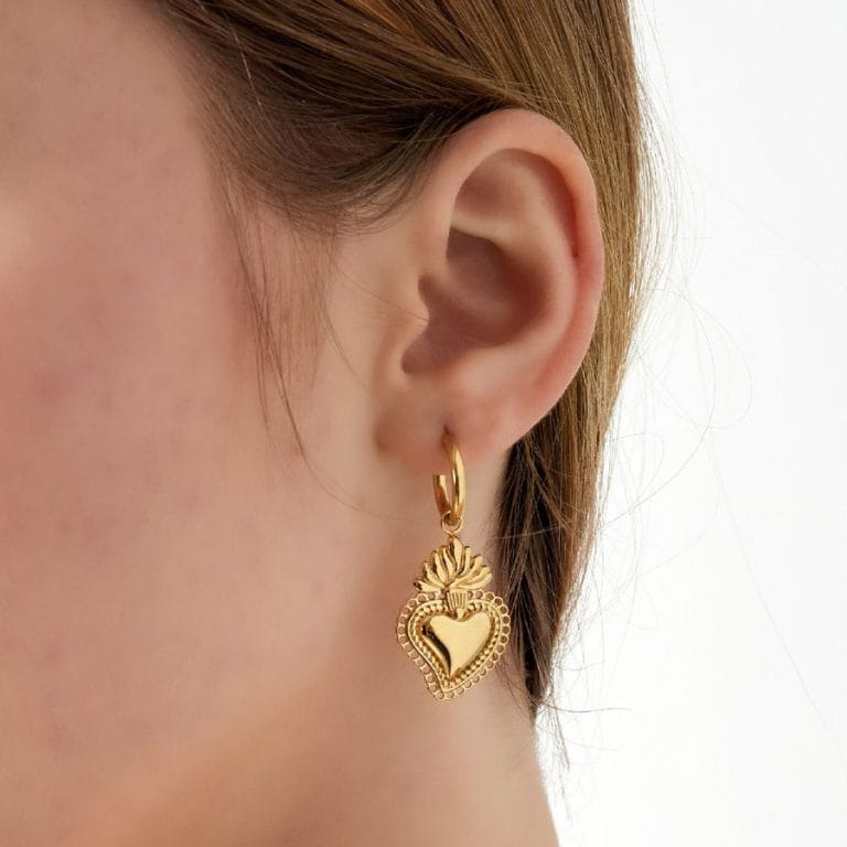 Oorbellen vlammend hartje