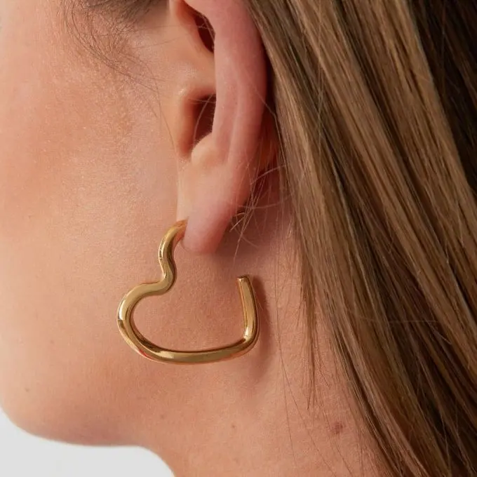 Open hartjes Oorbellen goudkleurig