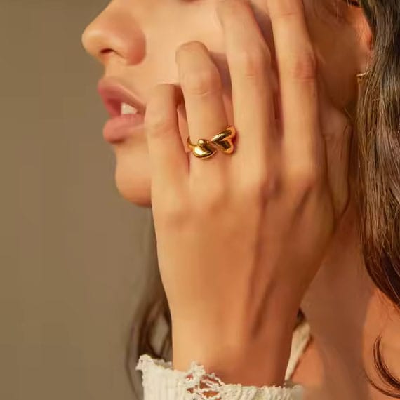 Ring gouden hartjes Ring gouden hartjes