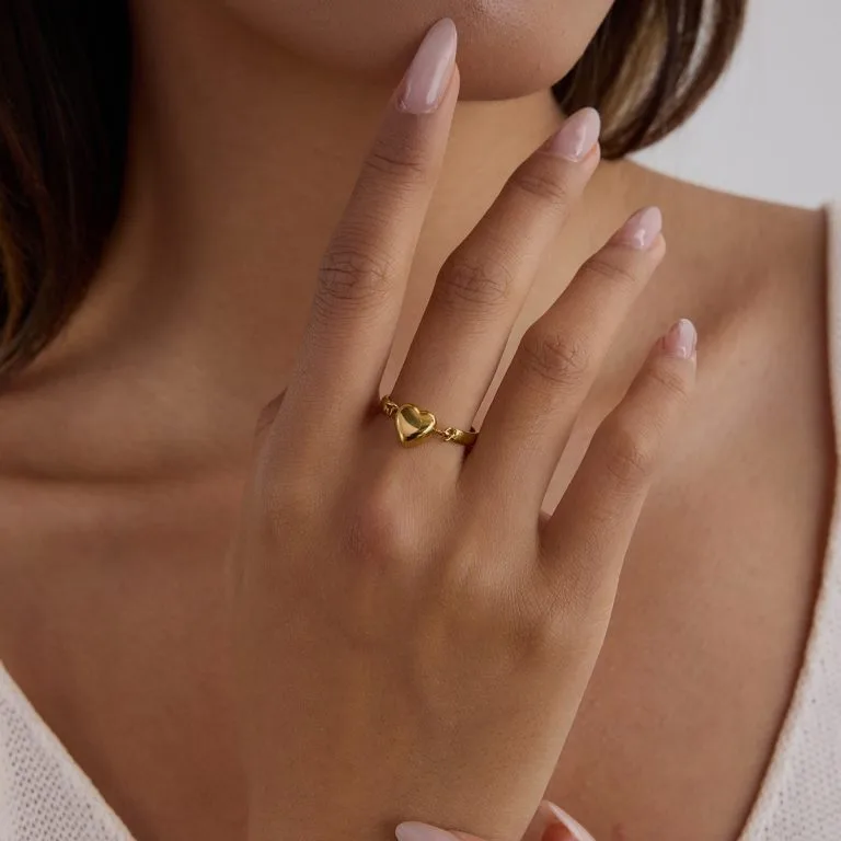 Ring met hartje goud