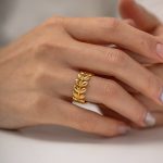 Ring met olijfblad goud