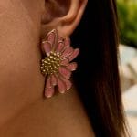 Roze Bloem Oorbellen