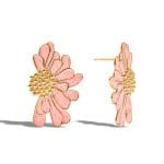 Roze met gouden Bloem oorbellen