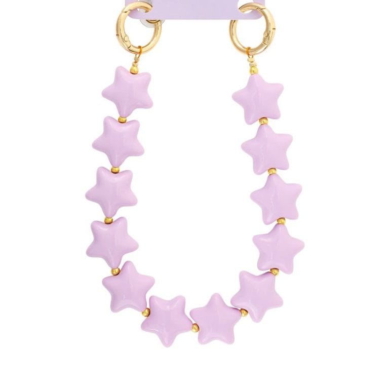 Telefoonkoord sterren paars