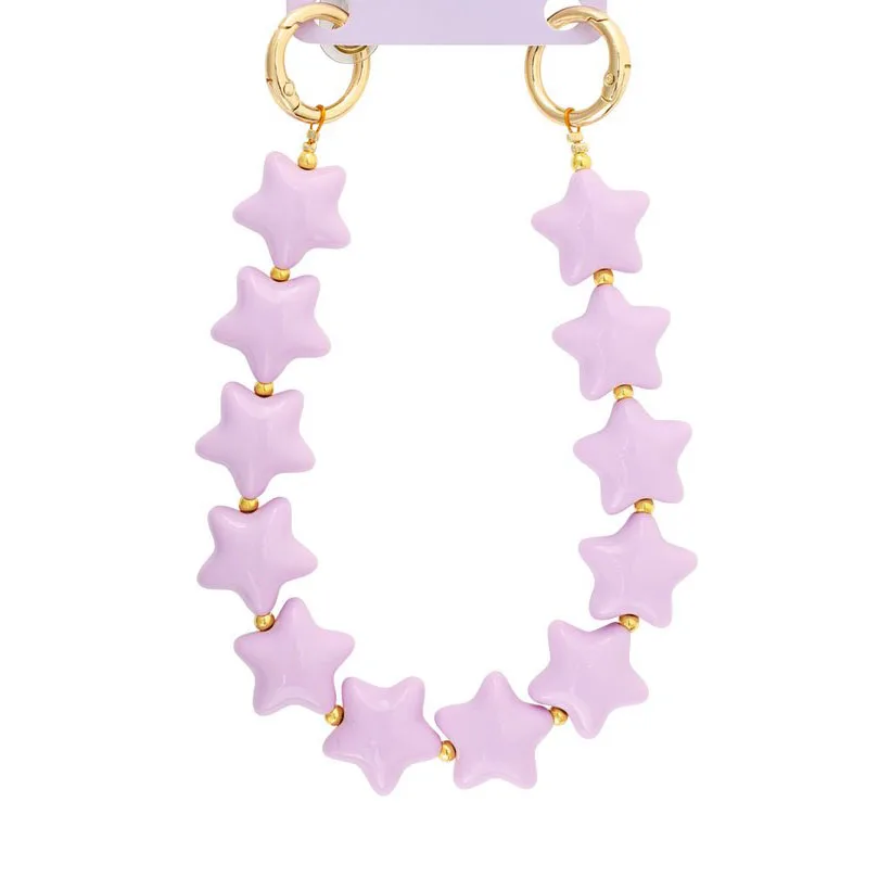 Telefoonkoord sterren paars