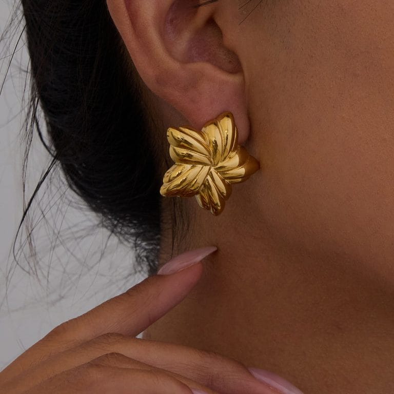 Vintage grote oorbellen goud