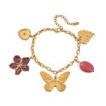 Bedelarmband bloemen en vlinders