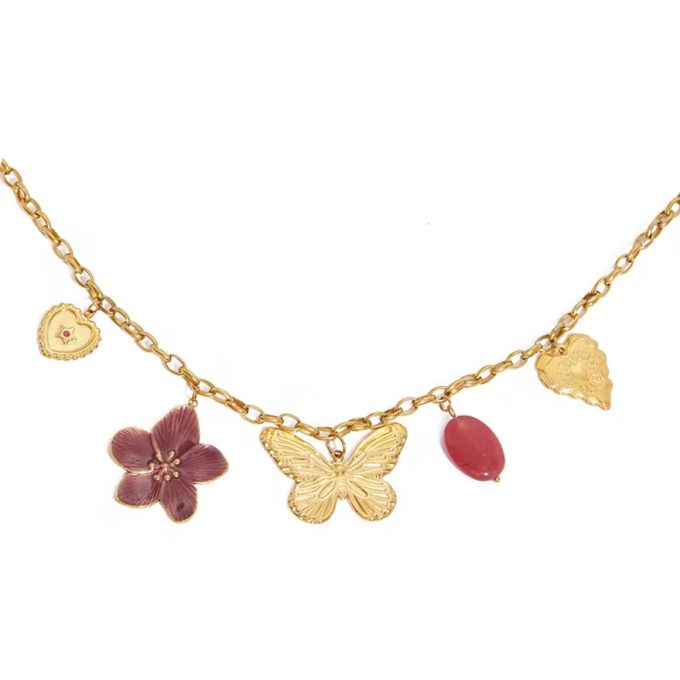 Bedelketting bloemen en vlinders