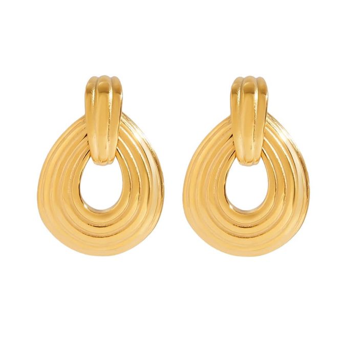 Geribbelde Traan Oorbellen