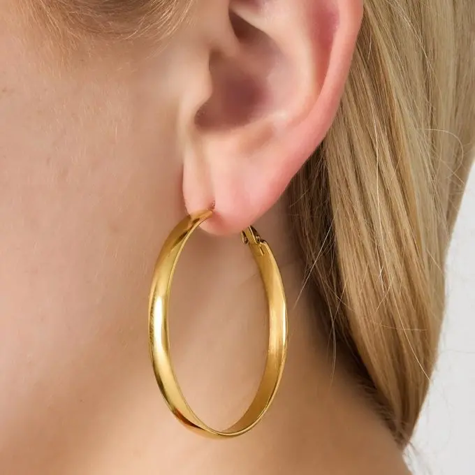 Gouden hoop oorbellen 5 cm