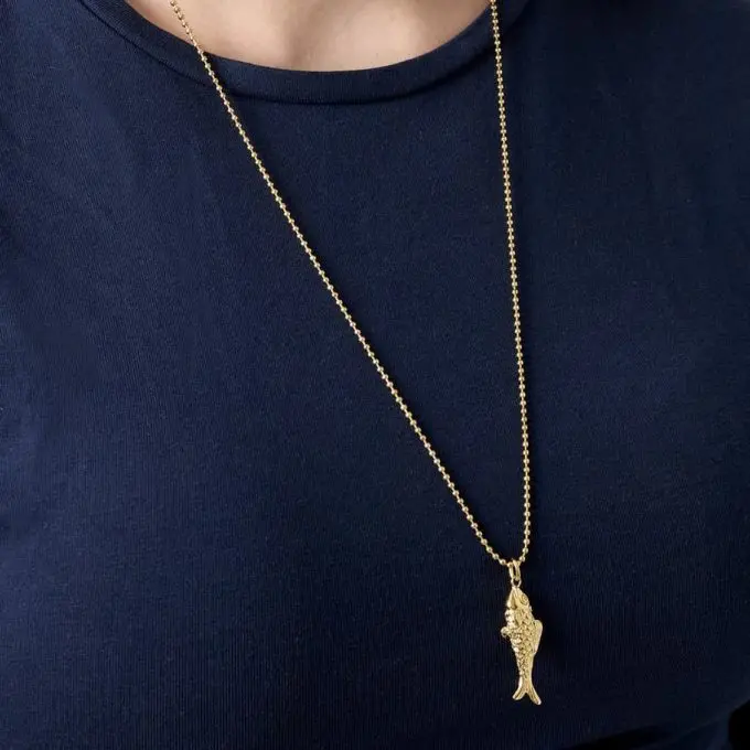 Gouden ketting met vis