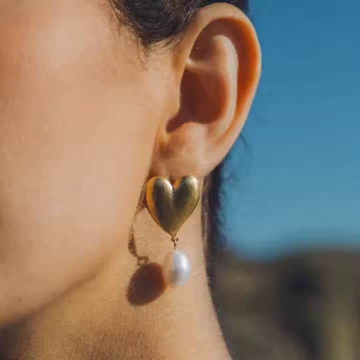 Hartjes parels oorbellen Hartjes parels oorbellen