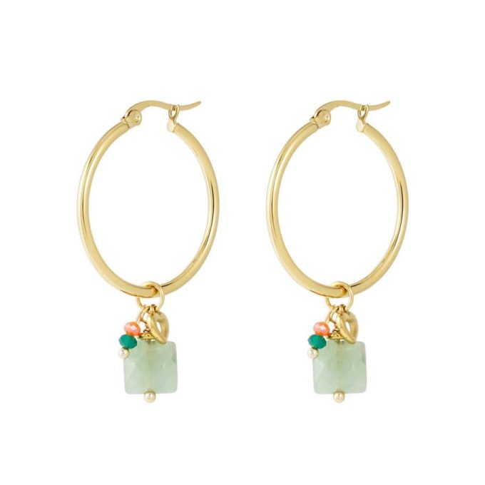 Hoop oorbellen met kraaltjes