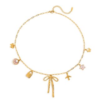 strikjes bedelketting roze