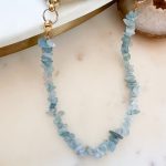 Aquamarijn beads telefoonkoord