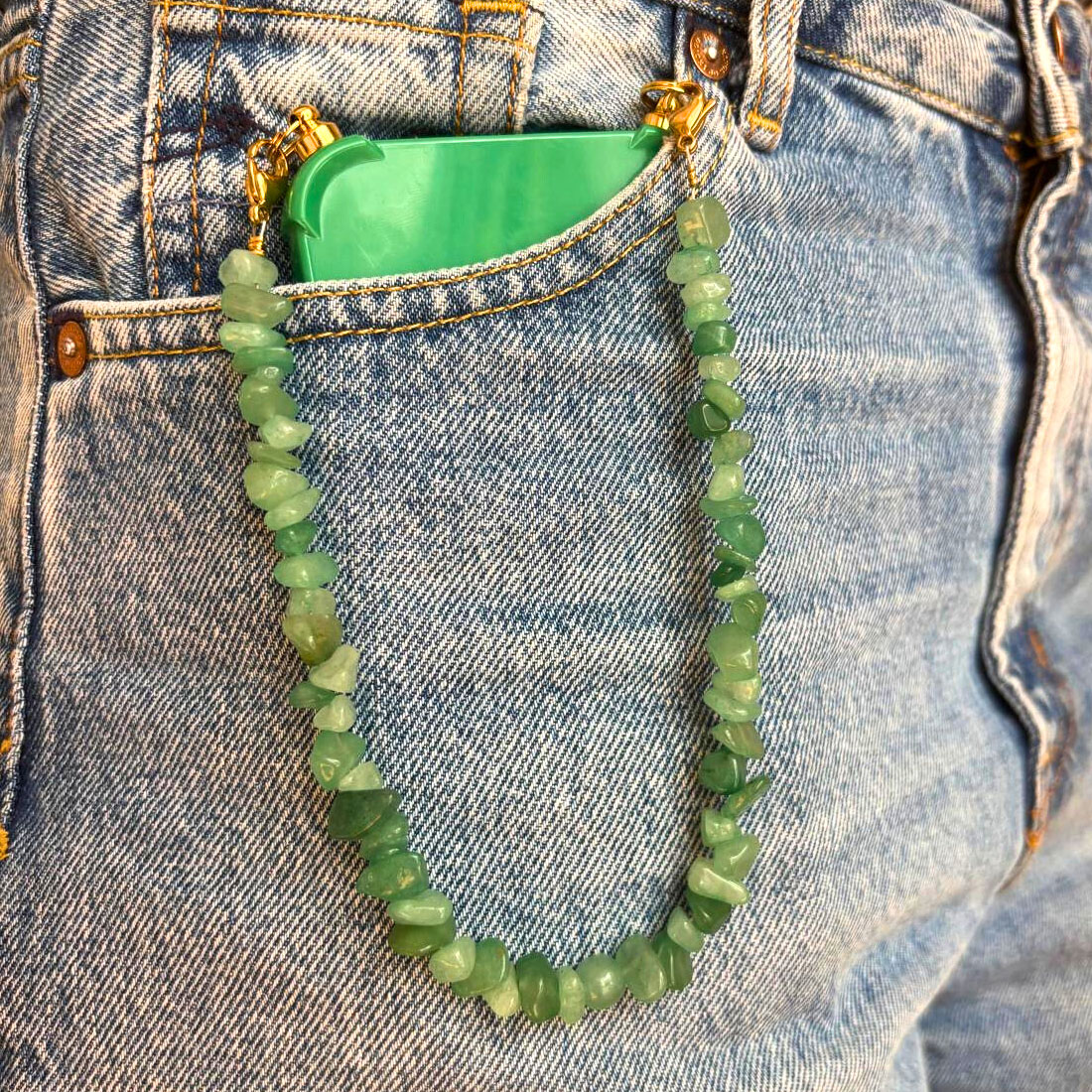 telefoonkoord edelsteen aventurijn