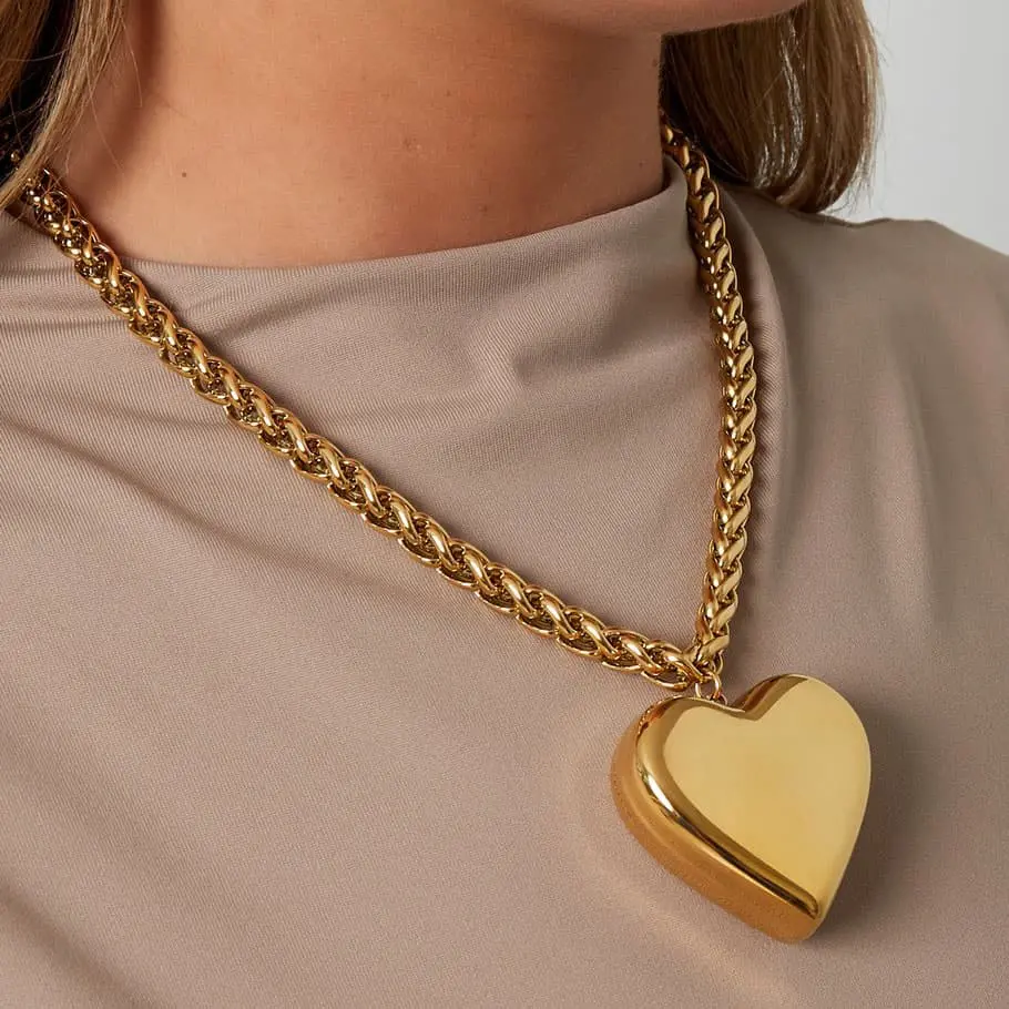 Gouden Ketting Groot Hart Gouden Ketting Groot Hart