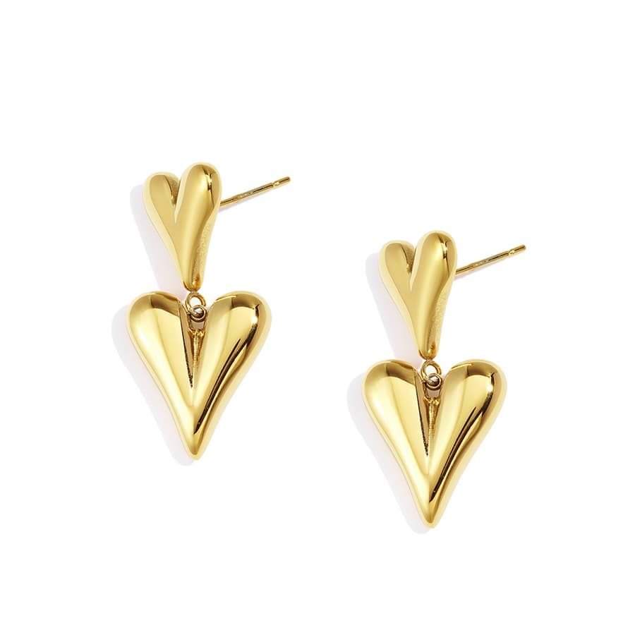 Oorbellen met 2 hartjes