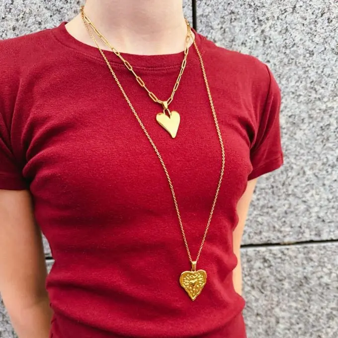 Paperclip Ketting met Hart Bedel