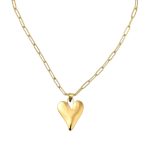 Paperclip ketting met hartjes bedel