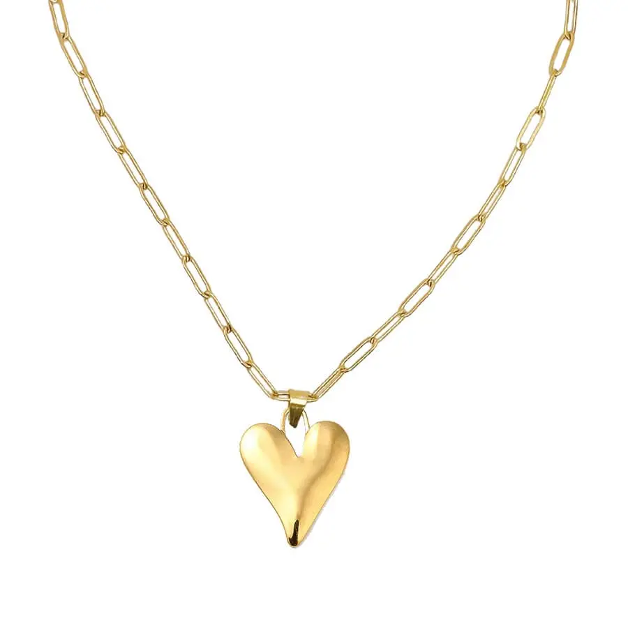 Paperclip ketting met hartjes bedel Paperclip ketting met hartjes bedel