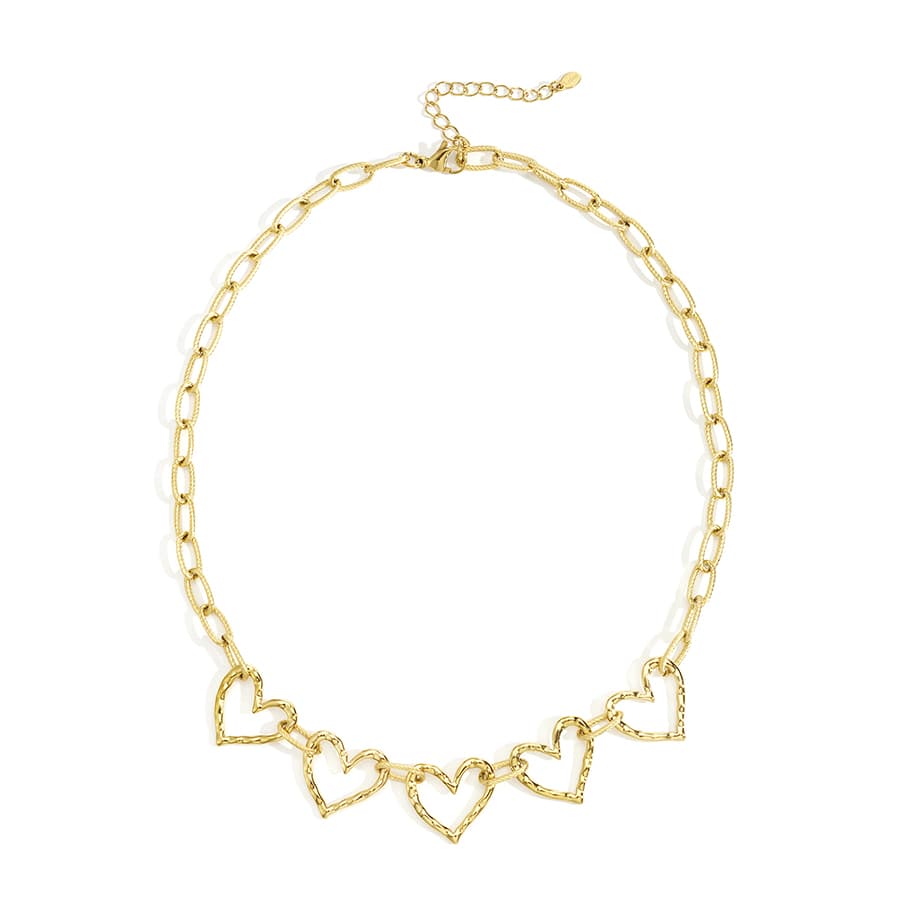 Schakelketting hartjes goud Schakelketting hartjes goud