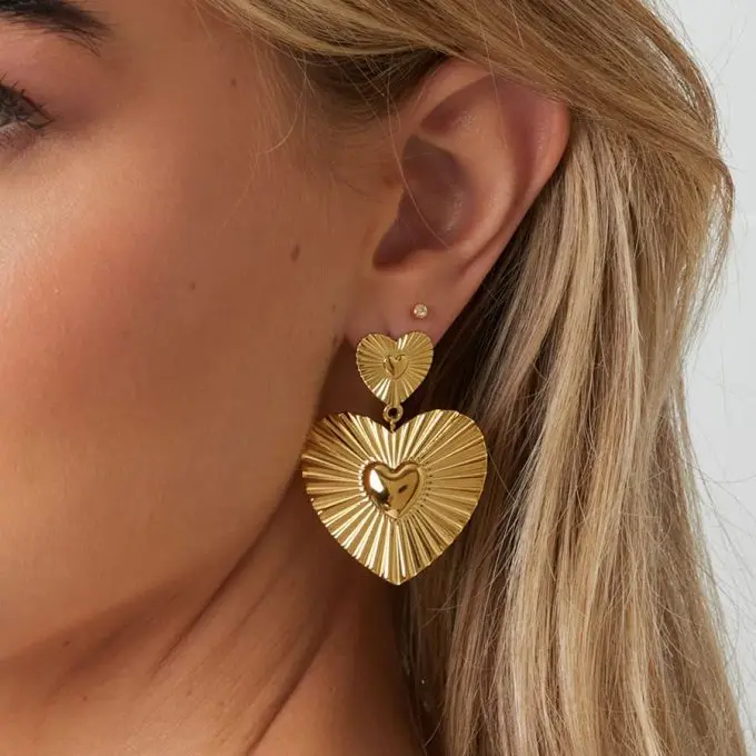 Stralende hartjes oorbellen