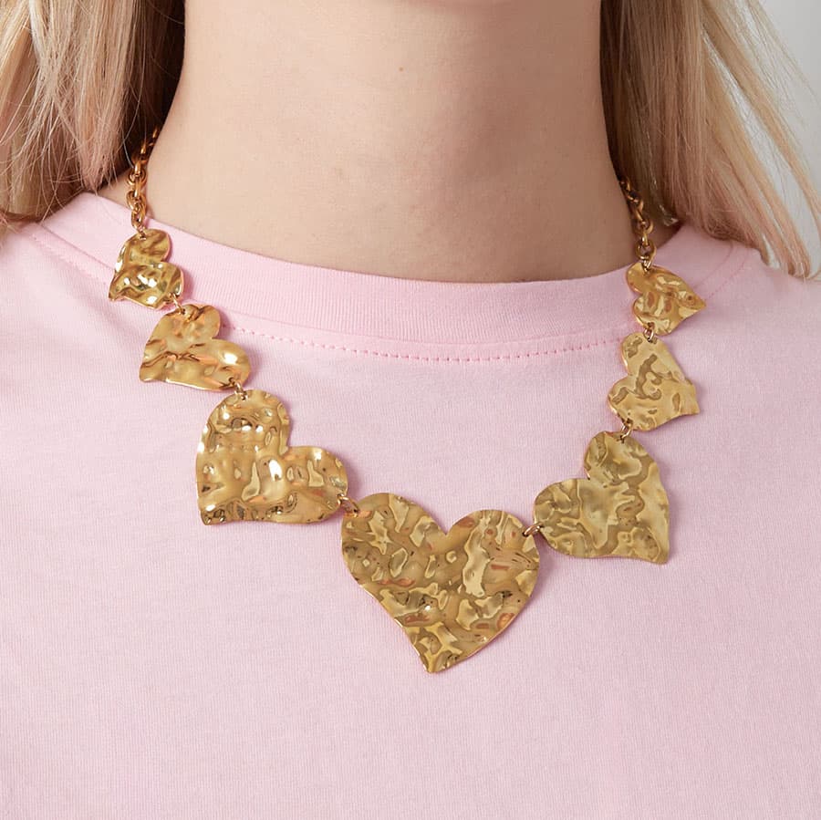 shiny bold hartjes ketting shiny bold hartjes ketting