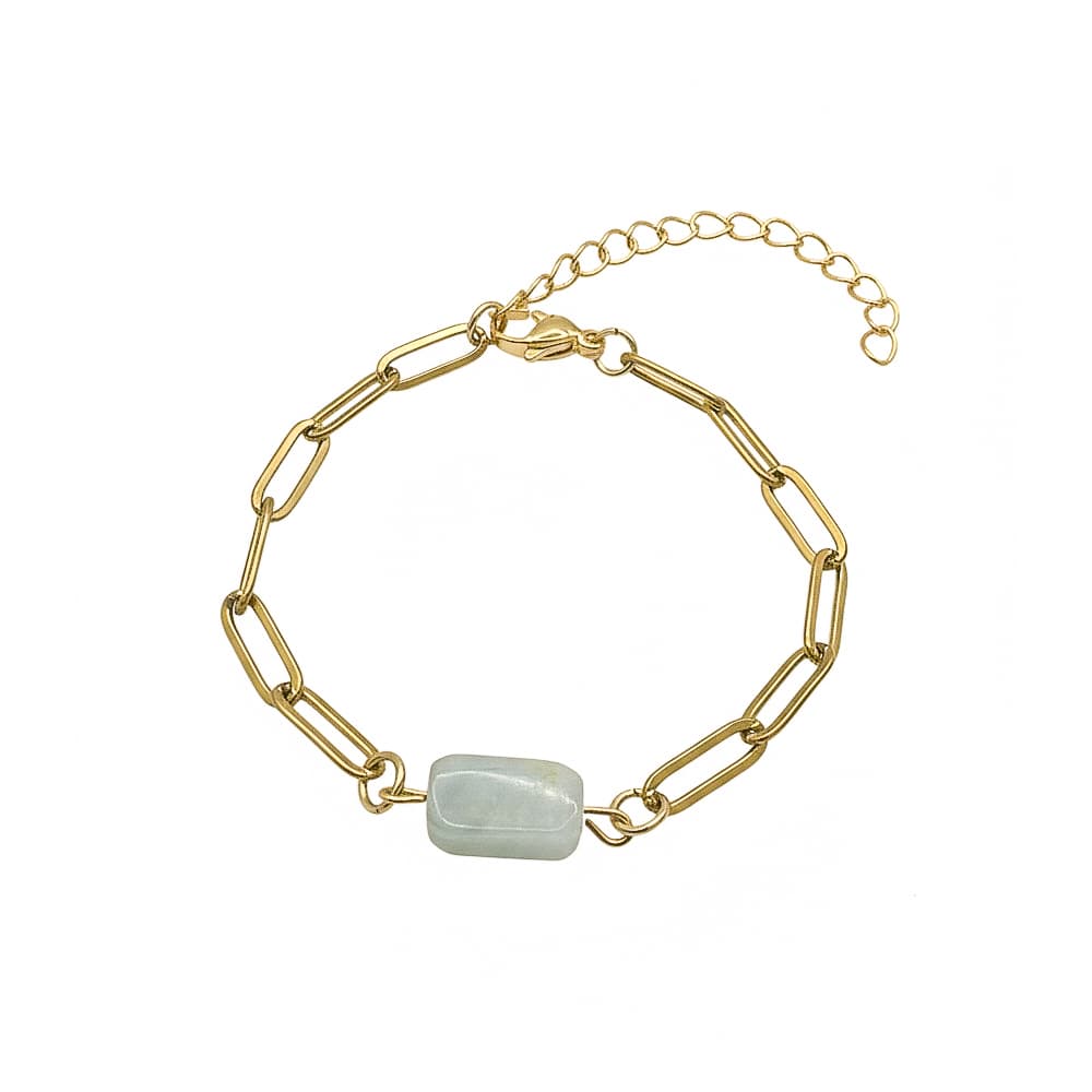 Armband met Aquamarijn steentje Armband met Aquamarijn steentje