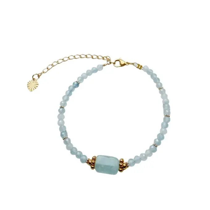 Armband met Blauwe Edelsteen Aquamarijn