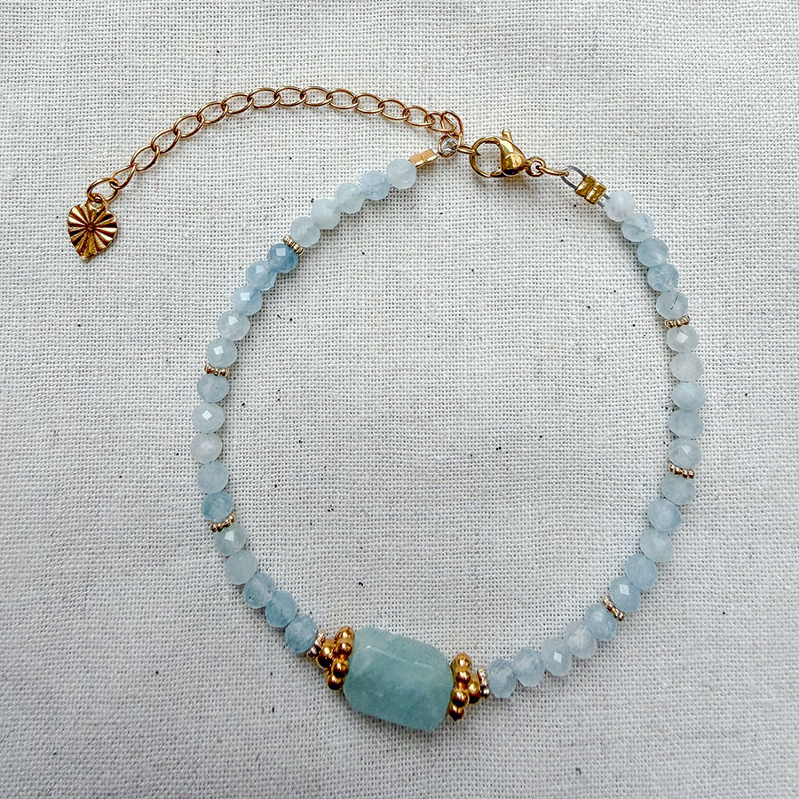 Armband met aquamarijn steen canvas