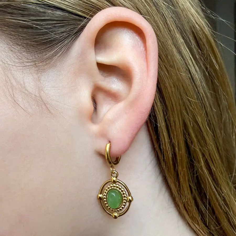 Aventurijn Oorbellen Goud